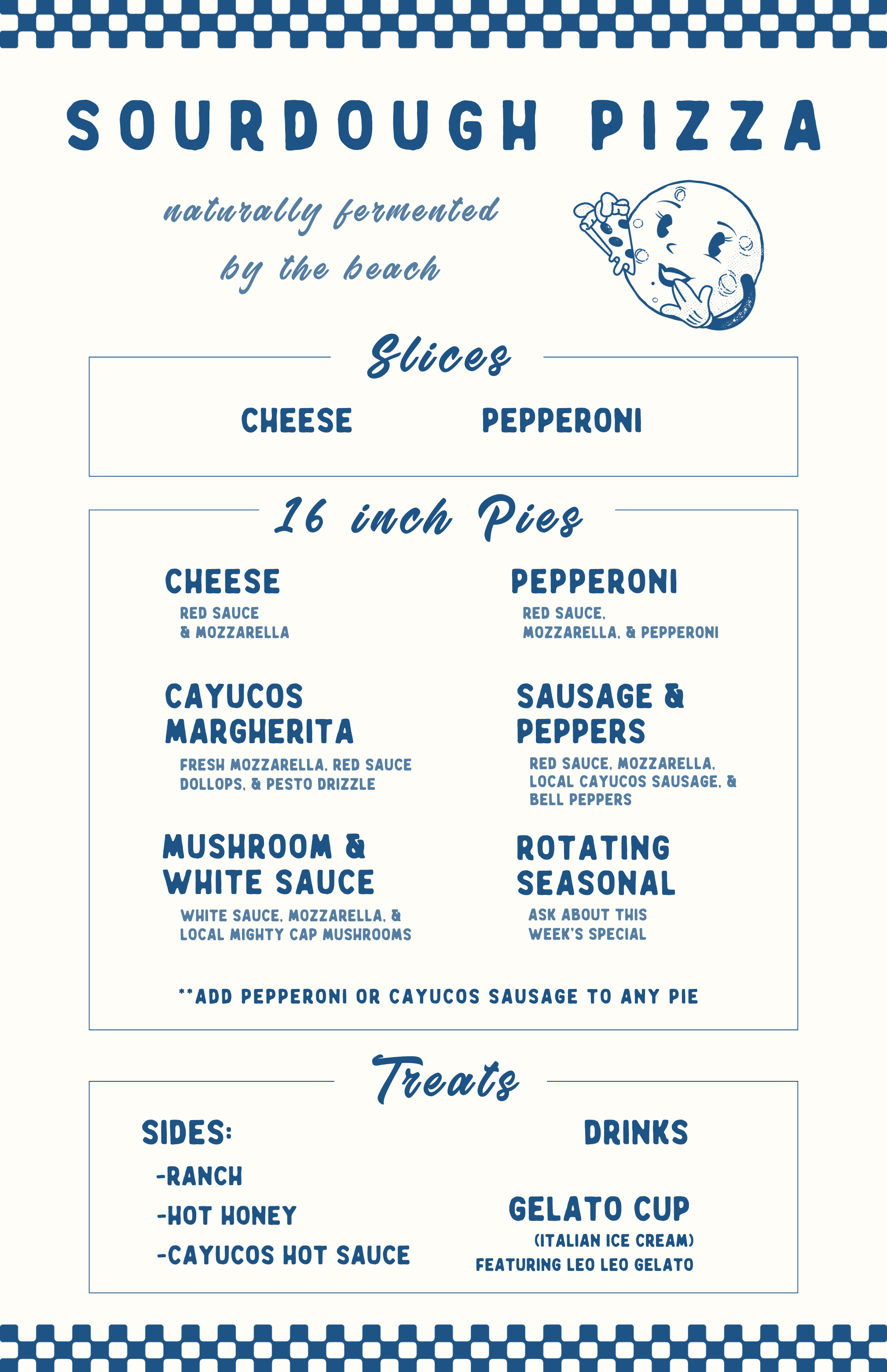 Pie in the Sky full menu